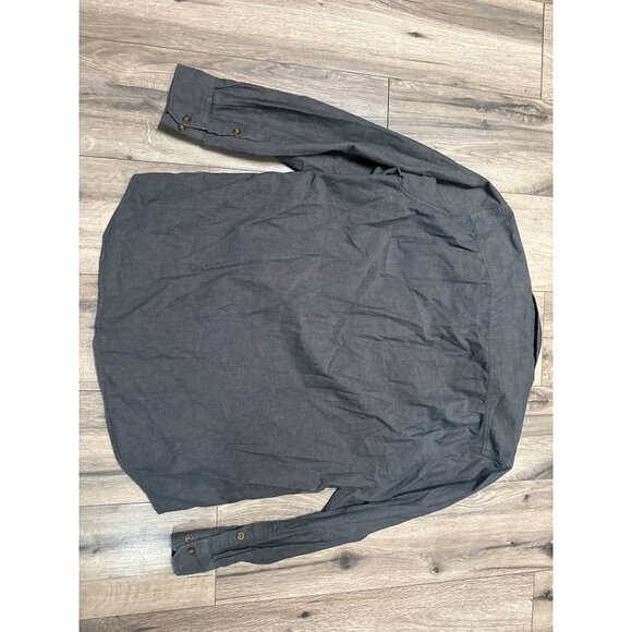 Carhartt Mens Force Relaxed Fit L Long Sleeve Button-Up Shirt Charcoal Gray Cott - Picture 6 of 7